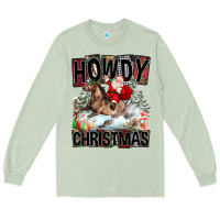 Matcha Howdy Christmas Rodeo Santa Long Sleeve Tee - FaDigitalArtStudio