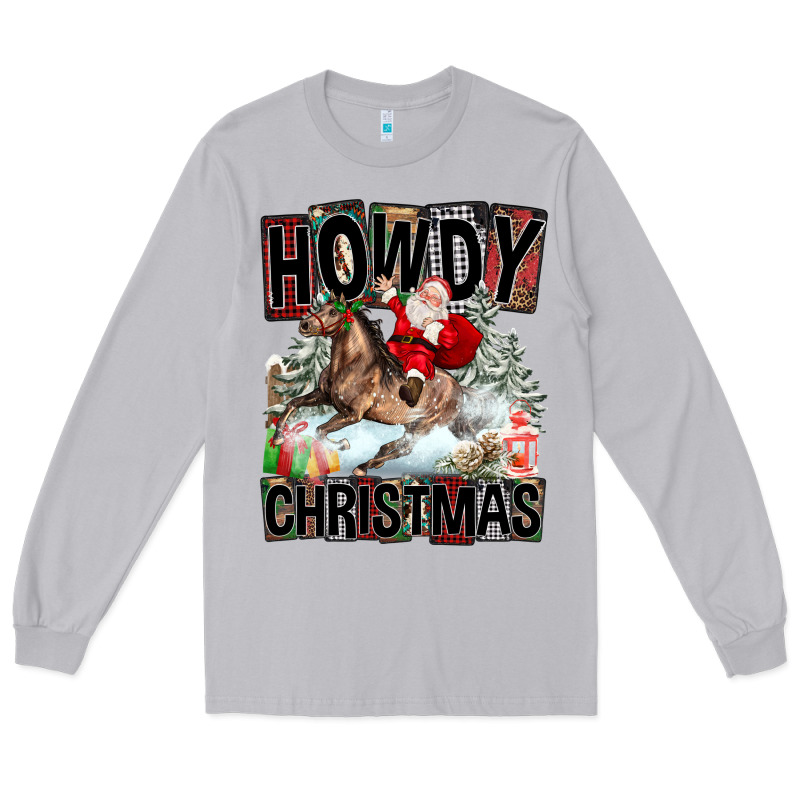 Howdy Christmas Rodeo Santa Long Sleeve Tee by FaDigitalArtStudio | Teevron