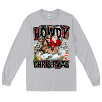 Moon Dust Howdy Christmas Rodeo Santa Long Sleeve Tee - FaDigitalArtStudio