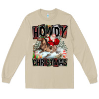 Mushroom Howdy Christmas Rodeo Santa Long Sleeve Tee - FaDigitalArtStudio