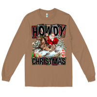 Toasted Coconut Howdy Christmas Rodeo Santa Long Sleeve Tee - FaDigitalArtStudio