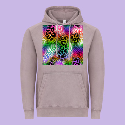 Neon Safari Seamless Pattern 2 Vintage Hoodie Designed By Bundleandbundleshop