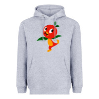 Heather Grey orange bird Heavyweight Hoodie - linhVisuals