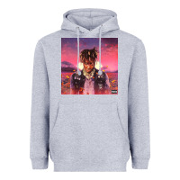 Heather Grey Juice pink Heavyweight Hoodie - linhVisuals