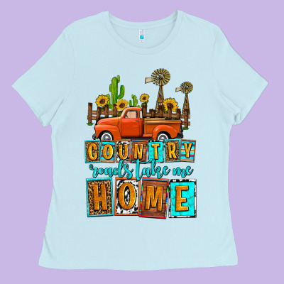 Country Roads Take Me Home Olivia Ladies Tee Designed By Oliviacreatesart