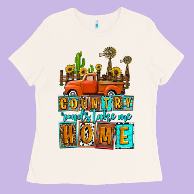 Country Roads Take Me Home Olivia Ladies Tee Designed By Oliviacreatesart