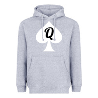 Heather Grey queen of spades clothes for women   qos tee t shirt Heavyweight Hoodie - linhVisuals