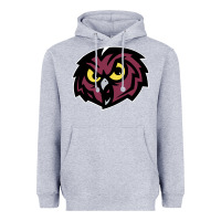 Heather Grey temple owls Heavyweight Hoodie - linhVisuals