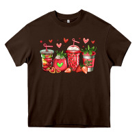 Chocolate Brown strawberry coffee cups Heavy Core Tee - Jasminsmagicworld