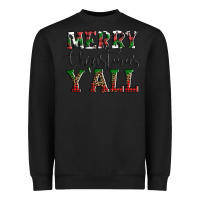 Black merry christmas y'all Heavyweight Sweatshirt - AdoDesignShop