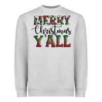 Heather Grey merry christmas y'all Heavyweight Sweatshirt - AdoDesignShop