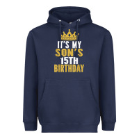 Navy it's my son's 15th birthday 15 years old boy t shirt Heavyweight Hoodie - linhVisuals