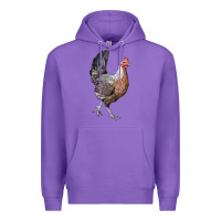 Purple American Game Chicken Premium Hoodie - LillyAllenDesigns