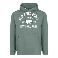 Sage womens new river gorge national park bear west virginia nature v neck Heavyweight Hoodie - linhVisuals