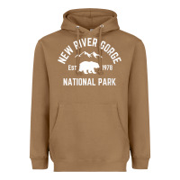 Toasted Coconut womens new river gorge national park bear west virginia nature v neck Heavyweight Hoodie - linhVisuals