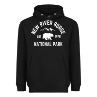Black womens new river gorge national park bear west virginia nature v neck Heavyweight Hoodie - linhVisuals