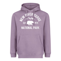 Lavender womens new river gorge national park bear west virginia nature v neck Heavyweight Hoodie - linhVisuals