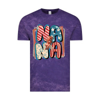 Cloud Purple 4th of July nana with lightning bolt Vintage Tee - FaDigitalArtStudio