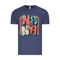 Vintage Denim 4th of July nana with lightning bolt Vintage Tee - FaDigitalArtStudio