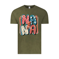 Vintage Olive 4th of July nana with lightning bolt Vintage Tee - FaDigitalArtStudio