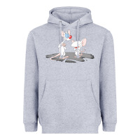 Heather Grey newanimaniacs pinky and the brain Heavyweight Hoodie - linhVisuals