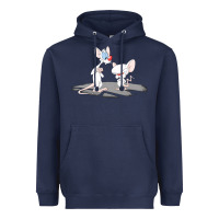 Navy newanimaniacs pinky and the brain Heavyweight Hoodie - linhVisuals