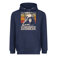 Navy i knew it im surrounded by assholes Heavyweight Hoodie - linhVisuals