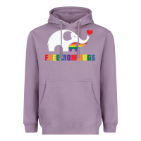 Lavender free mom hugs pride elephant rainbow Heavyweight Hoodie - linhVisuals