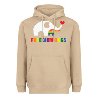 Mushroom free mom hugs pride elephant rainbow Heavyweight Hoodie - linhVisuals