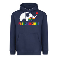 Navy free mom hugs pride elephant rainbow Heavyweight Hoodie - linhVisuals