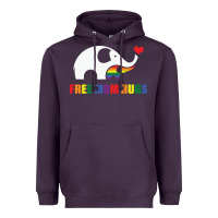 Plum free mom hugs pride elephant rainbow Heavyweight Hoodie - linhVisuals