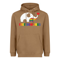Toasted Coconut free mom hugs pride elephant rainbow Heavyweight Hoodie - linhVisuals