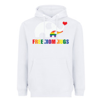 White free mom hugs pride elephant rainbow Heavyweight Hoodie - linhVisuals