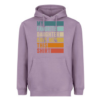 Lavender my favorite daughter gave me this shirt father's day pullover hoodie Heavyweight Hoodie - linhVisuals