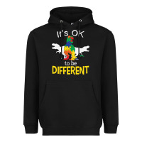 Black it’s ok to be different autism dinosaur Heavyweight Hoodie - linhVisuals