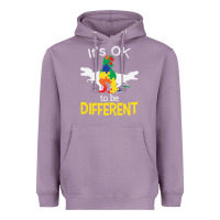 Lavender it’s ok to be different autism dinosaur Heavyweight Hoodie - linhVisuals