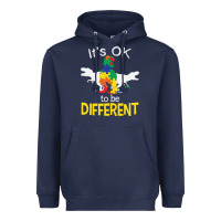Navy it’s ok to be different autism dinosaur Heavyweight Hoodie - linhVisuals