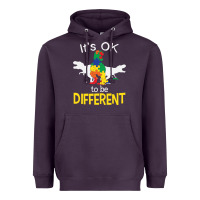 Plum it’s ok to be different autism dinosaur Heavyweight Hoodie - linhVisuals