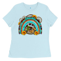 Baby Blue easter rainbow olivia Ladies Tee - OliviaCreatesArt