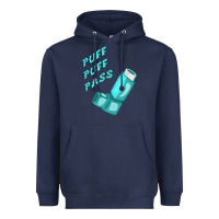 Navy puff puff pass inhaler Heavyweight Hoodie - linhVisuals