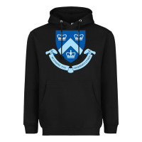 Black columbia university shield Heavyweight Hoodie - linhVisuals