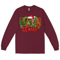 Burgundy Christmas Yaya Claus Long Sleeve Tee - FaDigitalArtStudio
