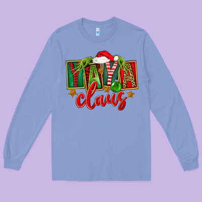 Christmas Yaya Claus Long Sleeve Tee Designed By Fadigitalartstudio