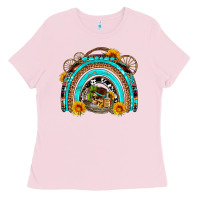 Bubblegum Pink easter rainbow olivia Ladies Tee - OliviaCreatesArt