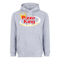 Heather Grey pizza king cowboy Heavyweight Hoodie - linhVisuals
