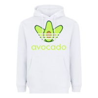 White newavocado originals three stripes Heavyweight Hoodie - linhVisuals
