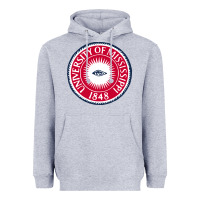 Heather Grey university of mississippi seal Heavyweight Hoodie - linhVisuals