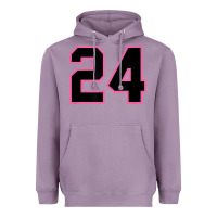 Lavender number 24 sports jersey athlete fan pink black lucky number t shirt Heavyweight Hoodie - linhVisuals