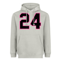 Number 24 Sports Jersey Athlete Fan Pink Black Lucky Number T Shirt Heavyweight Hoodie | Teevron