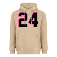 Mushroom number 24 sports jersey athlete fan pink black lucky number t shirt Heavyweight Hoodie - linhVisuals